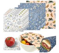 9Pcs Beeswax Wraps, Natural Reusable Beeswax Food Wraps Style D | Organic Cotton Bees Wax Cheese Bread Sandwich Wrappers, 9PCS 1 Large (33x35cm),3 Medium(25x28),5 Small (17.78x20) Sizes Wraps