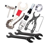 9pcs Bicycle Repair Tool Kit Cassette Remover Wrench Chain Breaker Crank Puller Spoke Bottom Bracket Freewheel Removal Hub
