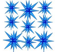 9Pcs Blue Star Balloons, Large Explosion Star Foil Balloons, Metallic Blue Mylar Spike Balloon for Birthday Wedding Anniversary New Year Christmas Graduation Party, 3 Pcs 27Inch & 6 Pcs 22Inch