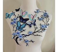 9pcs Butterfly & Large Flower Embroidery Applique Patch Iron on Cotton Applique Butterfly Patches