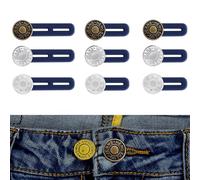 9PCS Button Extender for Jeans, Button Waist Extender, Pants Waist Extender Adjustable, Elastic Collar Extenders for Jeans, Skirts, Trousers