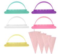 9pcs Cake Arch Piping Tool Set, 5 Precision Fondant Cake Arch Ruler & 4 Reusable Piping Bags Essential Pastry Decorating Tools for Bakeries Home Baking Enthusiasts