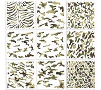 9pcs Camo Stencils for Spray Painting, 11.9x11.9in/30.4x30.4cm Camouflage Pattern Stencils Reusable Camo Paint Templates Kit for Wall Floor Furniture Canvas Fabric (9 Styles)