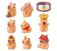 9PCS Capybara Figures, Capybara Cake Topper Capybara Action Figure Toys Mini Figures Set Birthday Party Capybara Animal Figurine Sensory Toy Capybaras Plastic Animal Figures Kids Toys