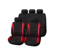 9Pcs Car Seat Cover Sets For Dodge Nitro (2007-2012),Polyester Washable Fabric Full Set Waterproof Seat Covers Seat Cushion Protectors Interior,B/Red