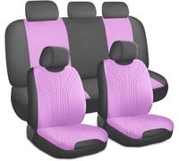 9Pcs Car Seat Covers for Dodge RAM 1500 2500 Journey Nitro Ram 1500, Cloth Car Seat Cushion Full Set Breathable Washable Front Rear Protectors,Pink