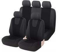 9Pcs Car Seat Covers for Nissan Micra K13 2010 2011 2012 2013 2014 2015 2016 2017, Cloth Car Seat Cushion Full Set Breathable Washable Front Rear Protectors Accessories,Black