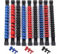 9PCS Car Tool Storage Solution Socket Organizer Holder with Easy Access Removable Clips