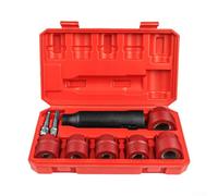 9PCS Car Wheel Stud Cleaner Tool Set with Drill Adapter, Steel Rust Removal Brushes for 12-28mm Screw Nuts, Compatible with Driver and Stan