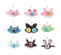 9pcs Cartoon Little Monsters Eyeball Rings Funny Resin Open Finger Lovely Couple Knuckles Party Jewelry Adjustable Jewelry For Women