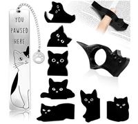 9Pcs Cat Gifts for Women Men Cute Book Page Holder Set Funny Bookmarks Bulk Cat Bookmarks for Book Lovers Cats Lover Birthday Gifts for Reader Coworker Friends Adult Cats Owner Reading Accessories