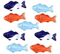 9Pcs Ceramic Chopstick Rest Fish Shape Chopsticks Rack Stand Spoon Fork Knife Holder Rack Desktop Tableware Decorations Kitchen Tools