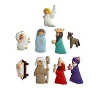 9Pcs Christmas Collection Button Novelty Nativity Scene Flat Back Embellishments Charm For Crafting Holiday Projects Creative Holiday Pendant Charm