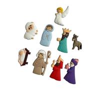 9Pcs Christmas Collection Button Novelty Nativity Scene Flat Back Embellishments Charm for Crafting Holiday Projects