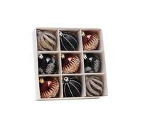 9PCS Christmas Ornaments Set 2.36 Inch Christmas Tree Ball Decorations Shatterproof Plastic Hanging Baubles for Xmas Holiday Wedding(Nero)