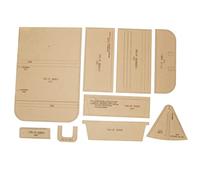 9Pcs Clear Acrylic Wallet Pattern Template, Leather Crafting Stencil Set, Precise DIY Wallet Making Tool with Stitching Guides for Handmade Wallets and Bags