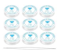 9PCS Clear Bracelet String, Elastic String for Bracelet Making, Jewellery Making Supplies, 0.4mm/0.5mm/0.6mm/0.7mm/0.8mm/1mm Clay Bead Stringing, Elastic Thread, Invisible Thread