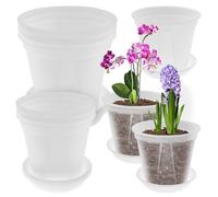 9Pcs Clear Orchid Pots 12/15/18cm Clear Plastic Plant Pots with Holes Lightweight Transparent Nursery Flower Pot Seed Seedling Pot for Indoor Outdoor Root Growing for Orchid, Peace Lily, Snake Plant