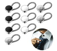 9Pcs Collar Extenders Button, Neck Extender Sewing Buttons Extender for Dress Shirts, Suits Cuffs, Coat, Jeans Pants for Men and Women (Black, White, Silver)