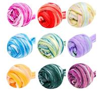 9Pcs Colorful Felting Wool for Needle Felting Handmade Doll Making Felt Woll Fibre Roving DIY Craft Accessories Tool for DIY Crafts(3g)