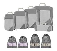 9pcs Compression Packing Cubes Set, Ultralight Expandable Travel Organizers for Carry on Luggage,Waterproof Travel Packing Cubes, (Grey)