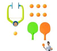 9PCS Doorframe Ping Pong Game Set, Ping Pong Set With Racket And Balls Table Tennis Bats Adjustable Hanging Table Tennis Trainer for Interactive Games and Exercise Hand-Eye Coordination Games For Fun