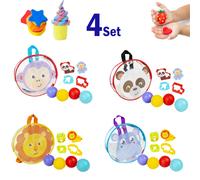 9Pcs Dough Dots Play Set Cutters in Backpack, Modeling Magic Clay Kids Play Toys