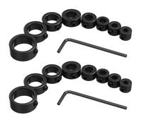 9PCS Drill Bit Stop Collar Set, Adjustable Drill Bit Depth Stopper with Allen Wrench Premium High Carbon Steel DrillBit Positioning Ring Split Ring - 1/8", 3/16", 1/4", 5/16", 3/8", 7/16", 1/2", 5/8"