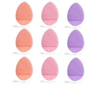 9PCS Drop Shape Exfoliating Face Scrubber Sponge Daily Cleansing Facial Sponges Exfoliator, Glove Bath Makeup Blackhead Remover Tools Reusable Face Scrub Pads for Women