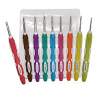 9PCS Ergonomic Crochet Hooks Set Extra Long Handle Comfort Grip Knitting Needles for Arthritic Hands Beginners Advanced Craft Yarn Supplies