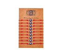 9pcs Evil Eye 7 Knot Lucky Bracelets, Rakhi for Brother and Bhabhi Adjustable Red String Amulet for Women Men with Gold Bead, Protection Jewelry Hand Bracelet