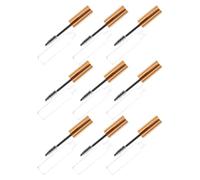 9pcs Eyelash Cream Vial 10ml Plastic Lash Storage Tube with Brush Wand | Leak-resistant Threaded Cap, Body with Marked Scale, for Travel and On-the-go Touch-ups