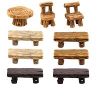 9Pcs Fairy Garden Accessories, Miniature Garden Accessories, Ideal for DIY Projects, Exquisite Outdoor & Indoor Decor Collection, Round Table and Chairs Set for Garden Displays