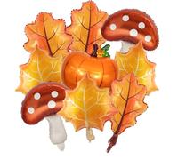 9Pcs Fall Balloons Set - Pumpkin Maple Leaf Mushroom Balloons for Harvest, Fall Party Decorations | Thanksgiving Foil Balloon for Happy Thanksgiving Baby Shower Birthday Party Decorations