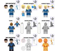 (9PCS Fantastic Four) 45PCS Fantastic Four Human Torch Stone Man Minifigures Building Blocks Fit Lego Kid Toys