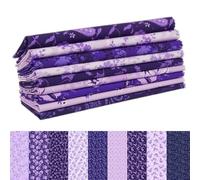 9Pcs Fat Quarter Bundle 100% Cotton Fabric for Quilting Patchwork Cushions Cotton Fabric for Patchwork, DIY Making Supplies Sewing Project, 18" x 22" - Purple Paisley Blooms