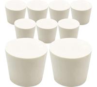 9Pcs Fermented Rubber Bottle Stopper 3.2x2.8x2.5cm Beige Smooth Seal Plug | Chemical Resistant Material, Helps Prevent Spills, Suitable for Flasks, Test Tubes, Kitchen Storage and Personal Use