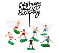 9Pcs Football Cake Decorations and 1Pcs Football Cake Topper, Personalised Football Cake Toppers Boys Party Supplies, Sports Soccer Theme Football Cake Toppers for Boys
