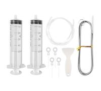 9Pcs Fridge Dredger and Cleaning Set -Fridge Drain Hole Cleaning Tool,Reusable Fridge Emptying Dredger and Cleaning Set,Fridge Cleaning Syringe Kit for Refrigerator Cleaning,Kitchen Drain Hole Remover