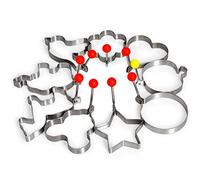 9PCS Fried Egg Mold, Stainless Steel Heart Bird Apple Elephant Horse Flower Star Shape Ring Mould Frying Cooker With Gift Box For Pancake Cookie Maker for Kid, Round Cooking Griddle Cutter Accessories