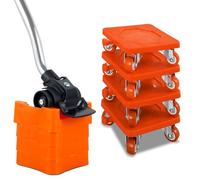 9Pcs Furniture Mover Tool Set, 400KG/880LB Heavy Duty Furniture Lifter 360° Rotation Wheels Furniture Movers Labor-Saving Furniture Transport Lifter Tool for Sofas Refrigerators Bed Cabinet (Orange)