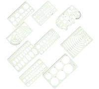9pcs Geometric Drawing Templates Stencil Circular and Elliptical Ruler | Reusable Tracing Tool, Circle Sizes, for Artists, Jewelers, School Drafting, Green Finish