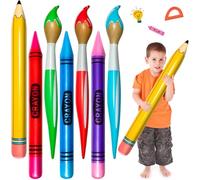 9Pcs Giant Inflatable Crayons Balloons, Large Paint Pencils Crayons Decoration Balloons Inflatable Prop for Classroom School Party Birthday Graduation Decoration