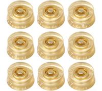 9pcs Gold ABS Knobs for Electric Guitar Volume Tone Control Compatible with Standard 1/4 Inch Split Shaft Mounts