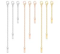 9pcs Gold Necklace Extender Stainless Steel Chain Extenders 2", 4", 6" Delicate Necklace Extender Chain Set for Women Necklaces Jewelry Chains Extenders for Bracelet Anklet (Gold/Silver/Rose Gold)