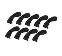 9Pcs Golf Club Covers, Cartoon Dog Embroidery Iron Head Protective Sleeves, Waterproof Soft Golf Iron Covers with Digital Number Sign, Durable PU Fabric for Golf Club Protection (Black White)