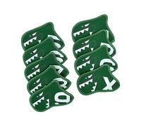 9Pcs Golf Iron Covers Set Outdoor Sports Wear Resistant Golf Club Headcovers Green, 14x10cm