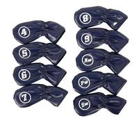9Pcs Golfs Iron Head Cover With Big Number For Long Neck Club Thick Synthetic PU Leathers Cover Headcovers Sleeve