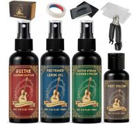 9pcs Guitar Cleaning Kit with Fret Polish, Guitar Cleaner Prevents Wear, Fading, and Cracking, While Keeping Your Instrument in Its Best Appearance and Sound Quality at All Times