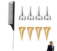 9PCS Hair Braiding Tool Durable Lightweight Hair Parting and Selecting Tool Not Easy to Fade or Break Braiding Finger Tool for Making Braids Weaves Hair and Installing Hair Extensions